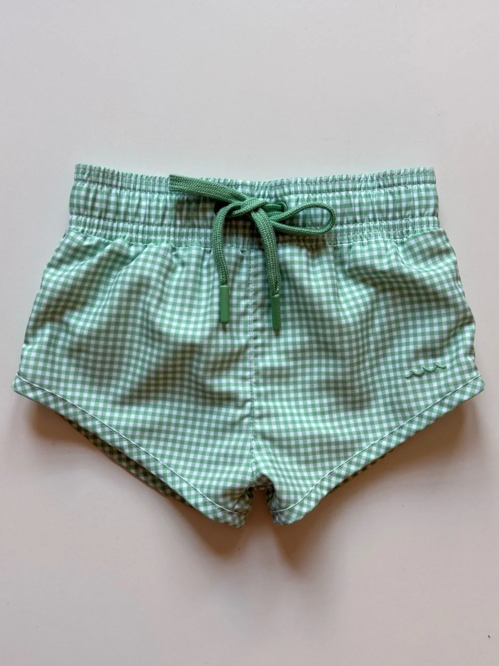 Minnow Boys Gustavia Green & White Gingham Boardie - Size 1T
